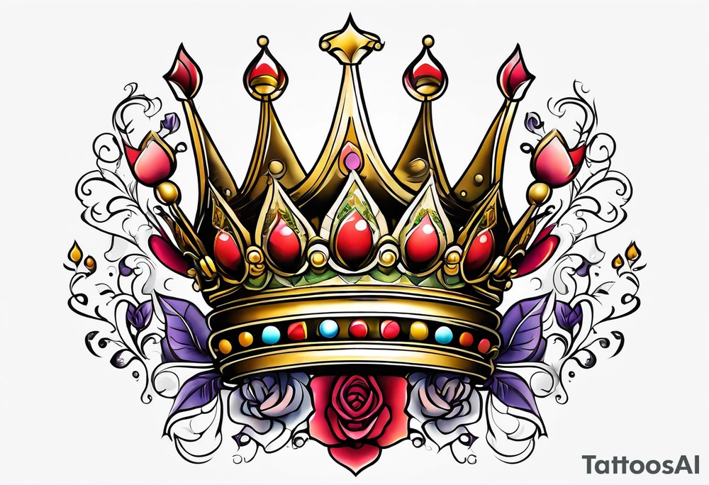 queen's golden crown tattoo idea