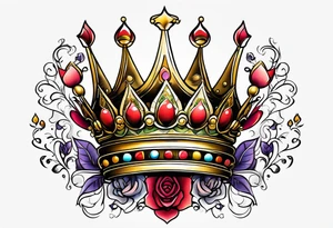 queen's golden crown tattoo idea