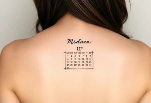 A calendar with 11th March tattoo idea