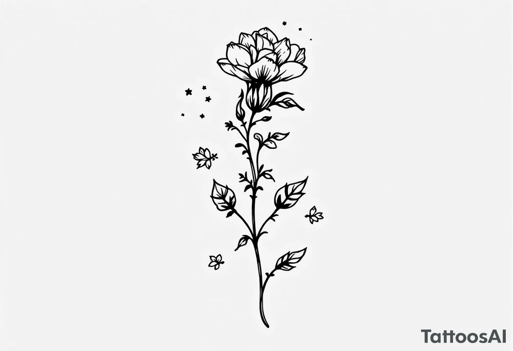 "She gave me a reason to live"  as the stem blooming into a flower tattoo idea