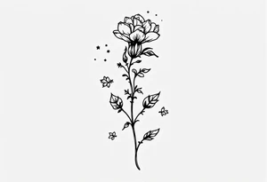 "She gave me a reason to live"  as the stem blooming into a flower tattoo idea