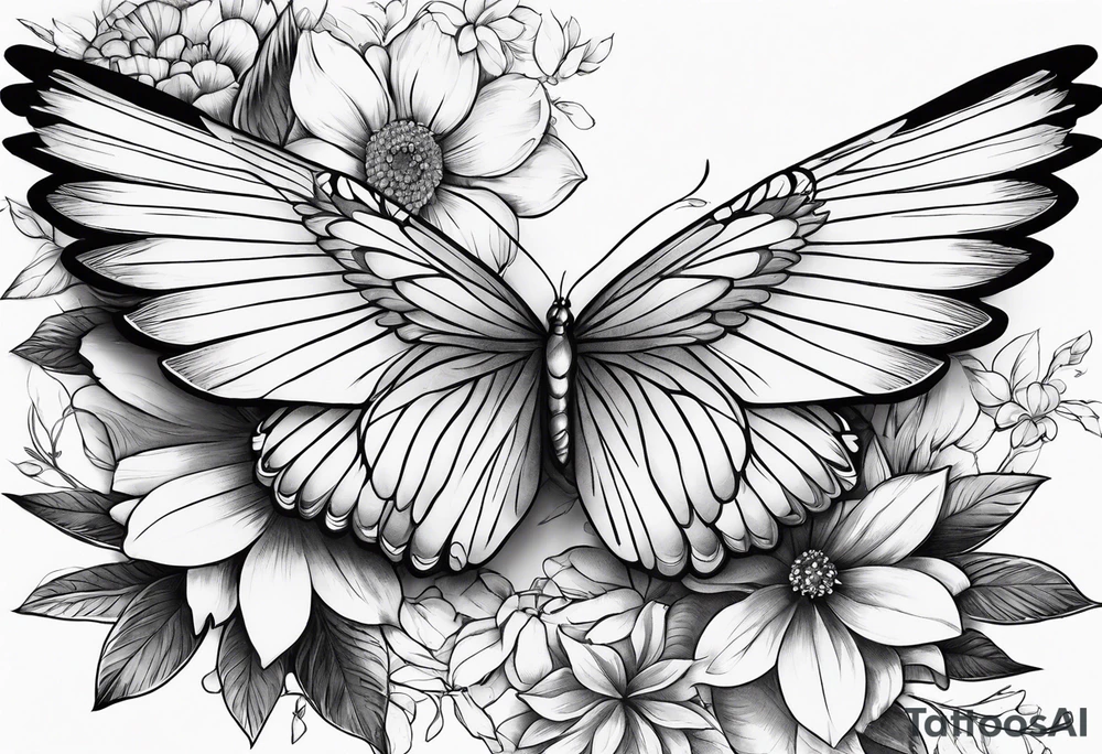 wing, flower, tattoo idea