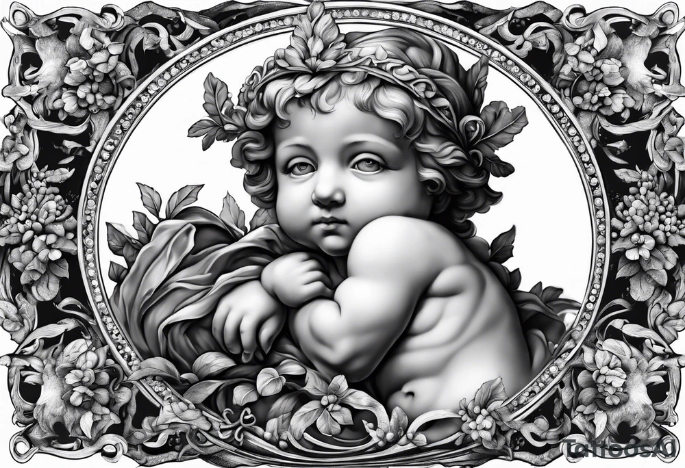 putto, no background tattoo idea