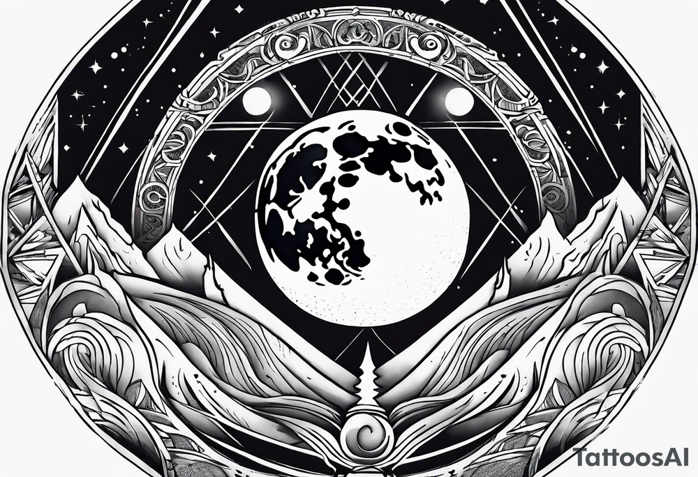 sacred moon tattoo idea