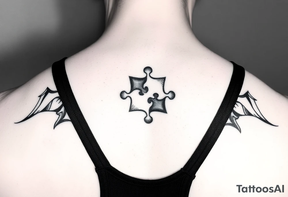 Puzzle pieces on forarm tattoo idea