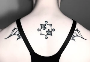 Puzzle pieces on forarm tattoo idea