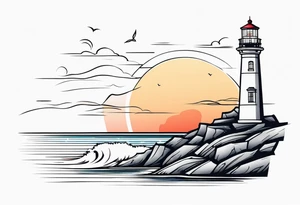 fancy lighthouse tattoo idea