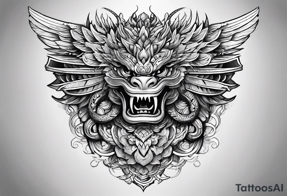 quetzalcoatl 
 arm sleeve tattoo idea