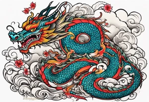 Dragon in wonderland tattoo idea
