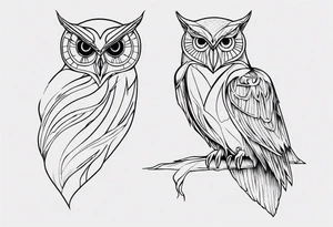 one line tattoo of a owl tattoo idea
