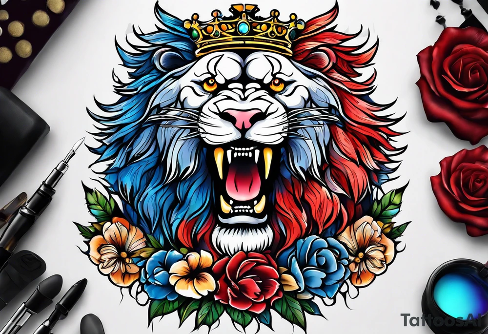 english three lions tattoo idea