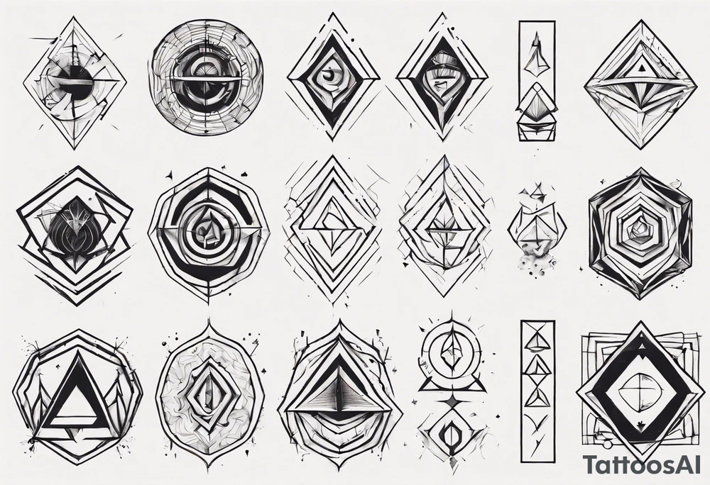 geometrical figures on a forearm tattoo idea