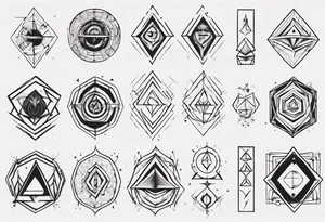 geometrical figures on a forearm tattoo idea