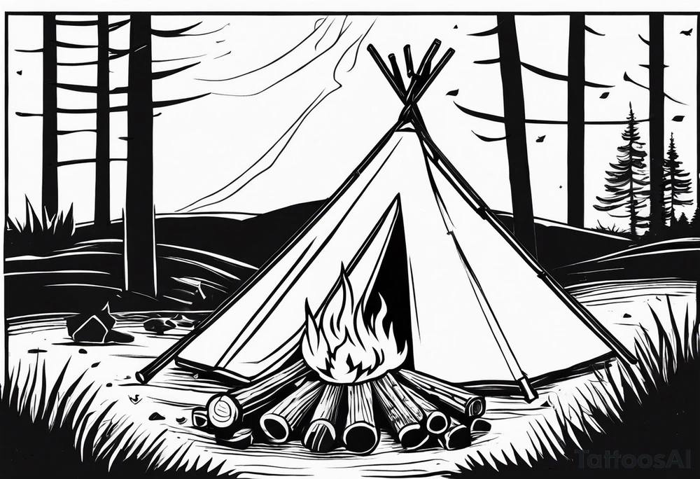Campfire incorporating “Boys 9”.
Showing Mind, Body & Spirit.
The state of Maine tattoo idea