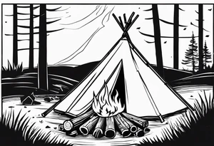 Campfire incorporating “Boys 9”.
Showing Mind, Body & Spirit.
The state of Maine tattoo idea