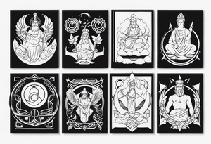 Symbols of the twelve Olympian gods tattoo idea