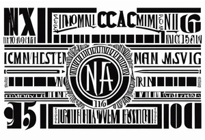 Initials NCA with roman numerals 9-15-16 tattoo idea