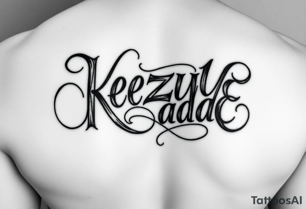 letters only fancy twisted and intertwined through one another (KeezY MadE ) almost like the the roca wear symbol clothing brand trademark tattoo idea