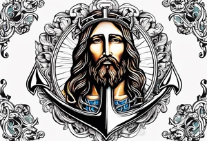 Jesus on an anchor tattoo idea