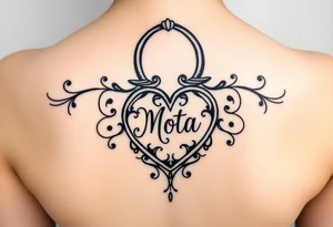 Heart shaped lock with the name Mota in it tattoo idea
