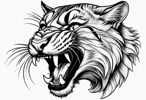 Saber-toothed Cat cub blank background tattoo idea