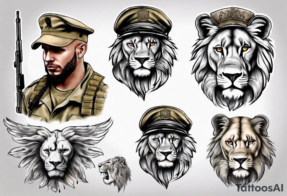 an israeli soldier on a lion tattoo idea