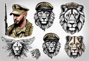 an israeli soldier on a lion tattoo idea