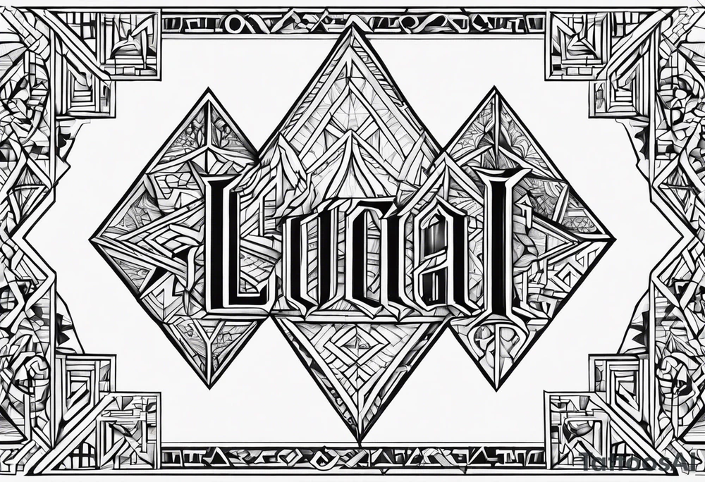 "mini tattoo of the combination of the names, Lucas Jordan Annabel" tattoo idea