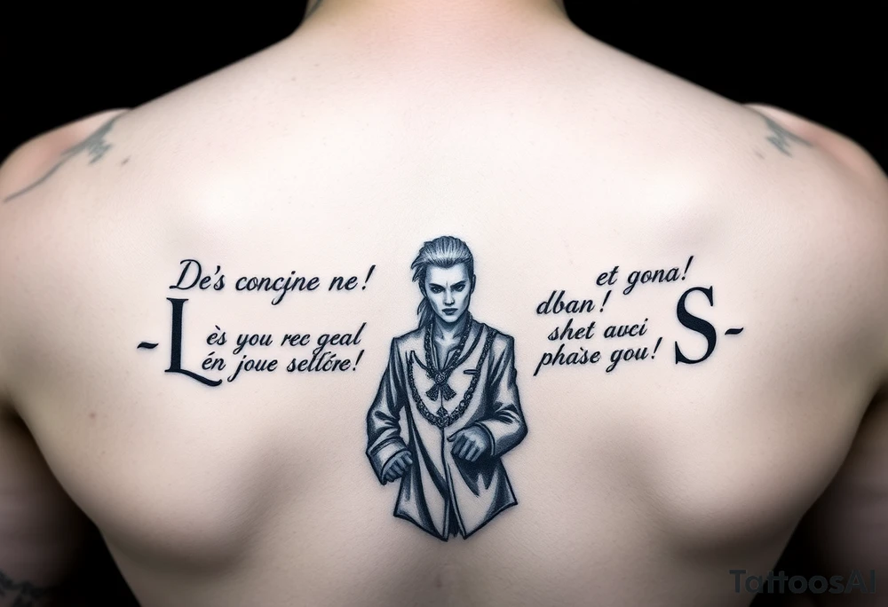 brazo entero con letras de canciones de robe iniesta con imagen de robe iñaki aton y manolo chinato tattoo idea