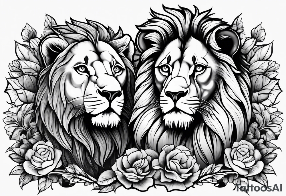 Family of lions tattoo idea