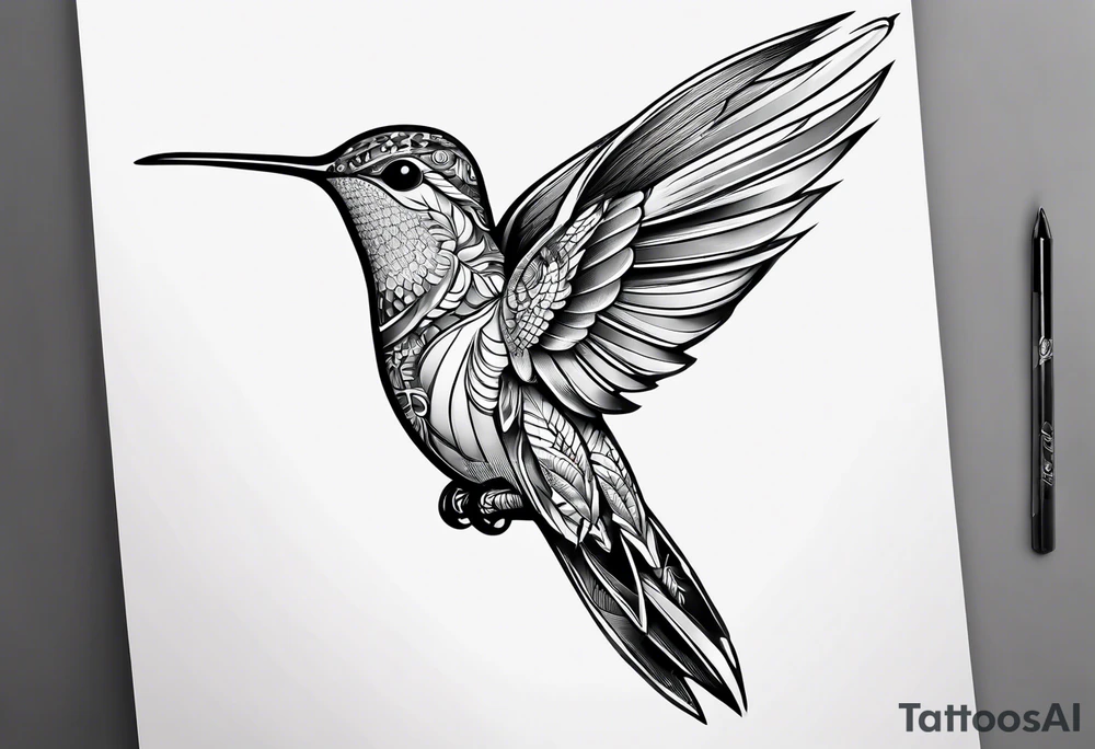 hummingbird tattoo idea