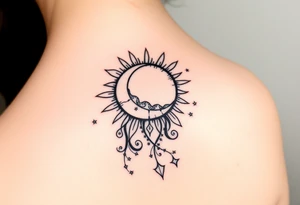 The sun the moon and the stars cascading tattoo idea