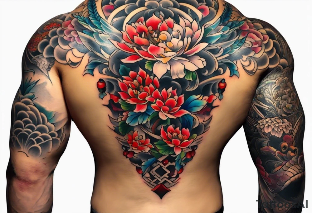 Japanese spine tattoo idea
