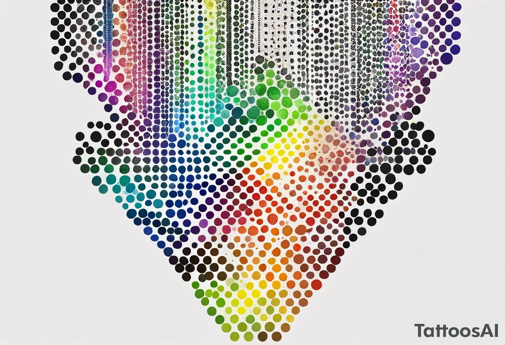 The number seven in rainbow colors tattoo idea