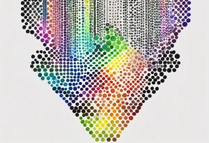 The number seven in rainbow colors tattoo idea