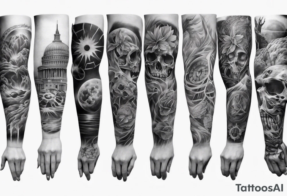 ARM SLEEVE 
REALISTIC tattoo idea