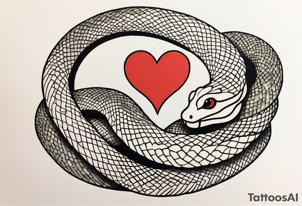 a snake wrapped around a heart tattoo idea