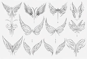 One line fairy wing tattoo idea