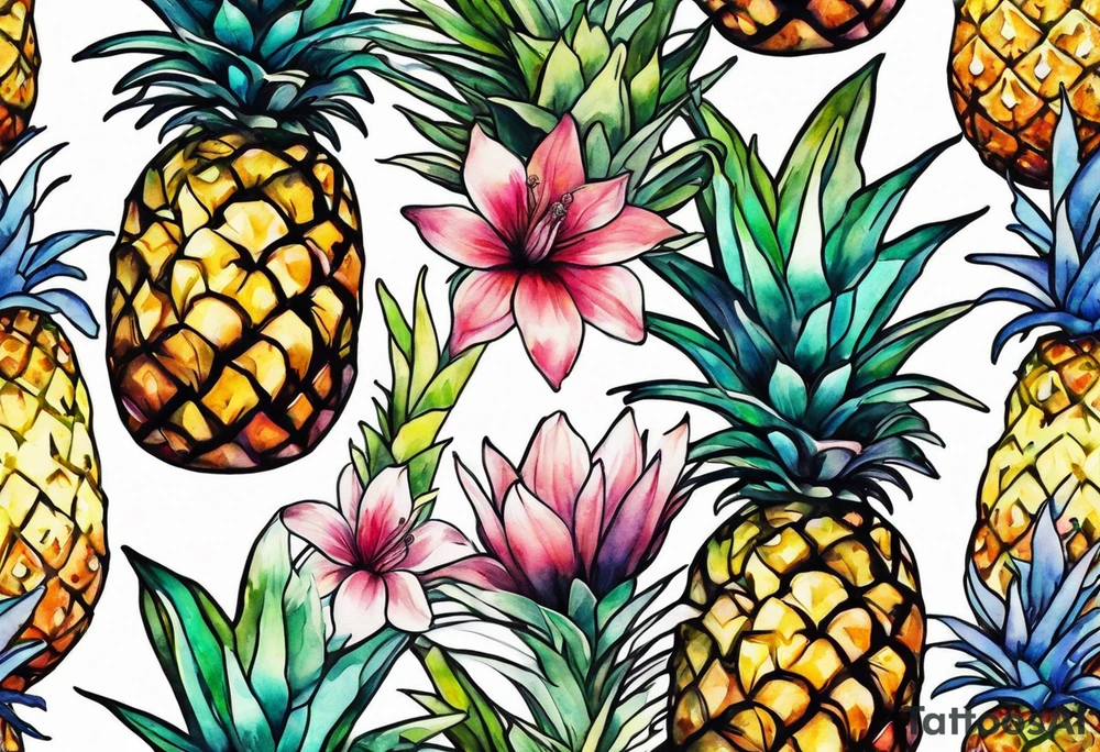 Glass animals, galaxy, Amsterdam, pineapple tattoo idea