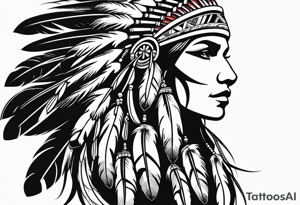 Native american feather tattoo idea
