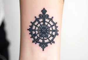 vintage roman numerals within ornate clockwork mechanism tattoo idea