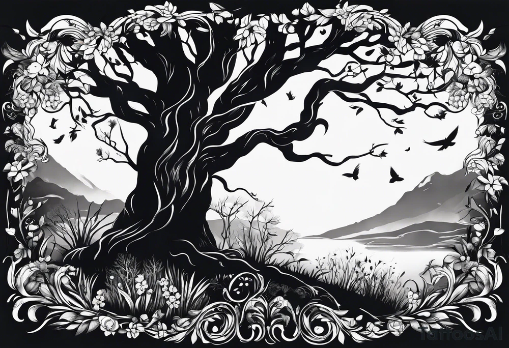 Bäume silhouette tattoo idea