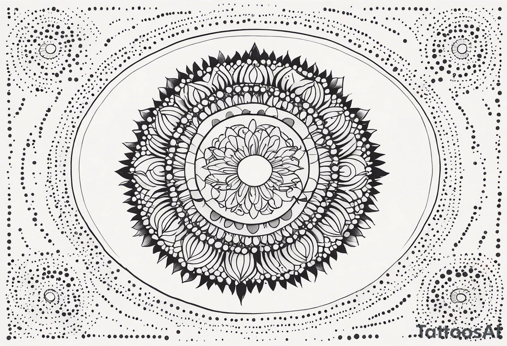 simple sunshine mandala made of black dots with circles tattoo idea simple sunshine mandala made of black dots with circles tattoo idea