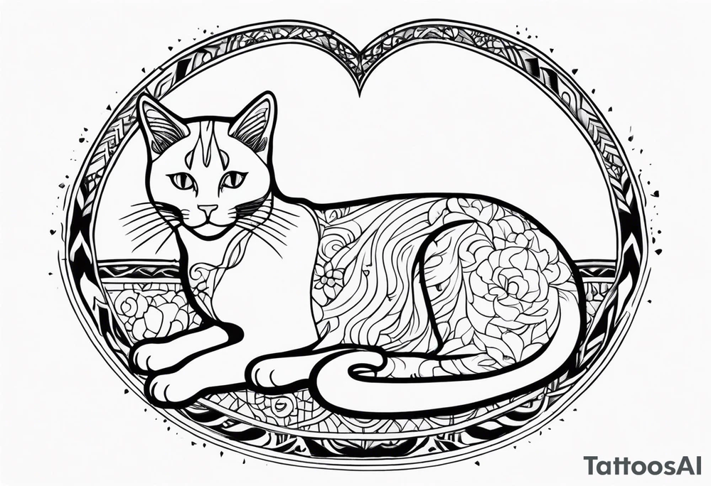 cat love tattoo idea