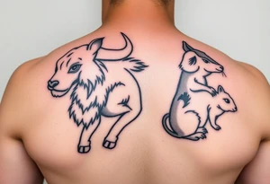 dog in japanese style. ox in Japanese style. Goat in Japanese style. Rat in Japanese style. tattoo idea