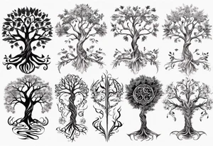 Tree of life long stem tattoo idea