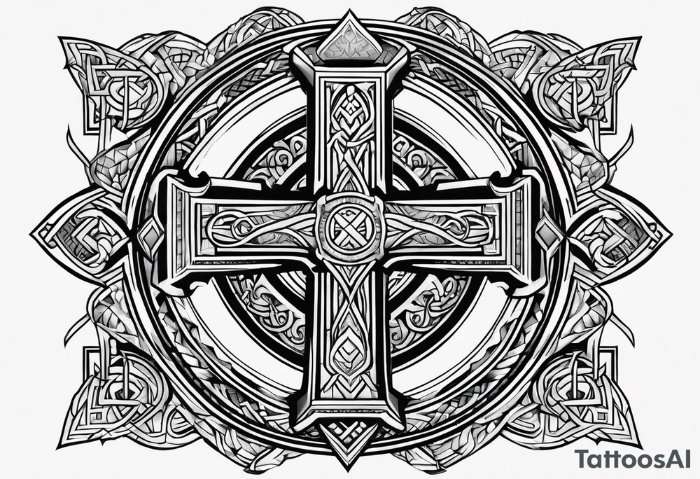 Viking cross tattoo idea