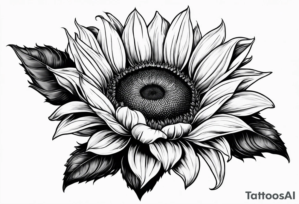Sunflower for a male tattoo idea