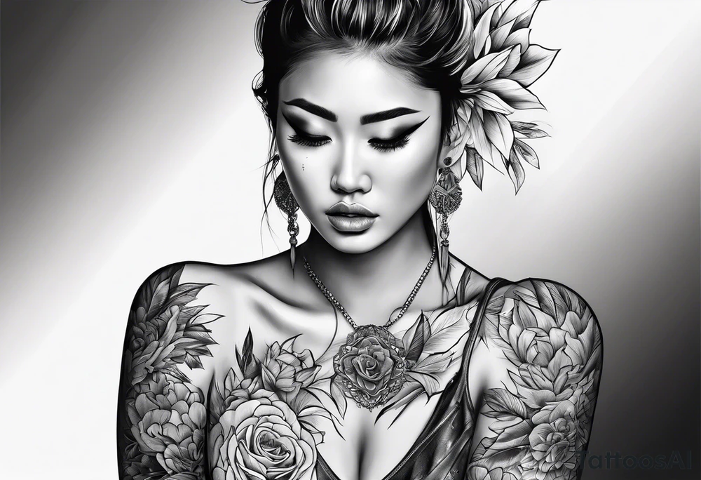crying face tattoo idea