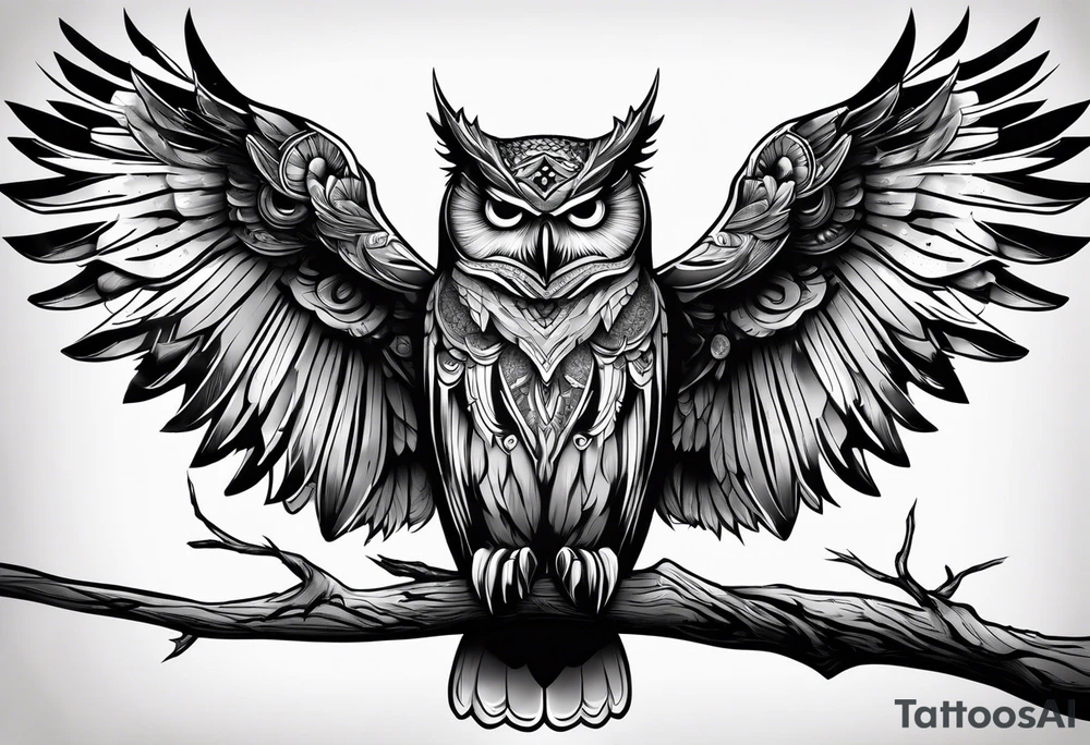 The name Ethan as an owl tattoo idea